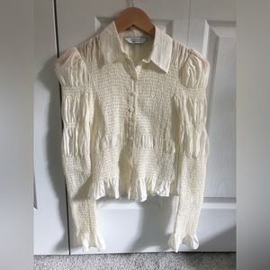 & Other Stories Fitted Smocked Shirt